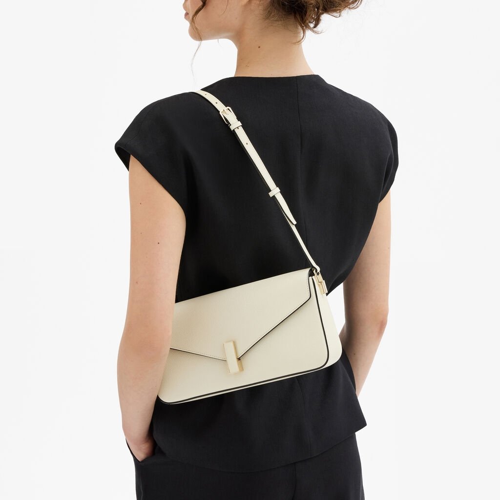 Cream Structured Adjustable Shoulder Bag - Image 3