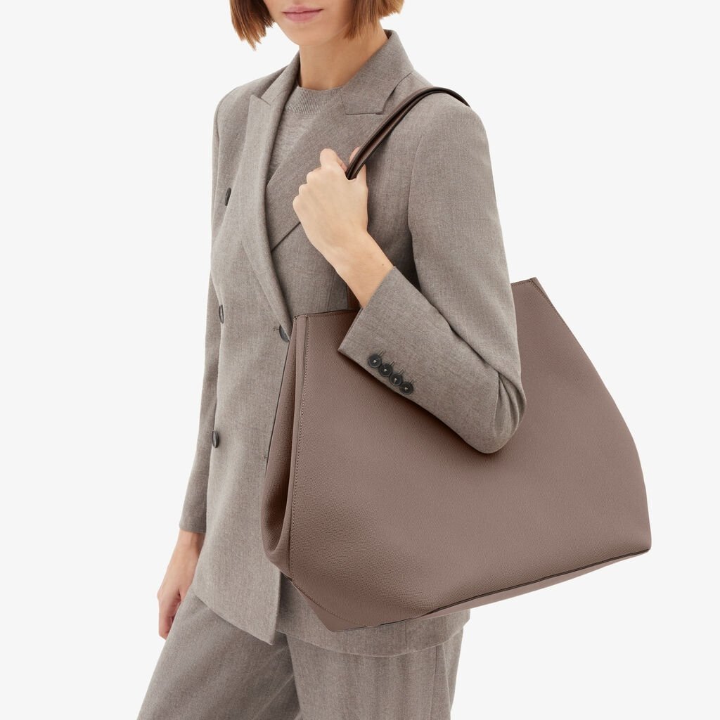 Brown Structured Everyday Shoulder Tote Bag - Image 7