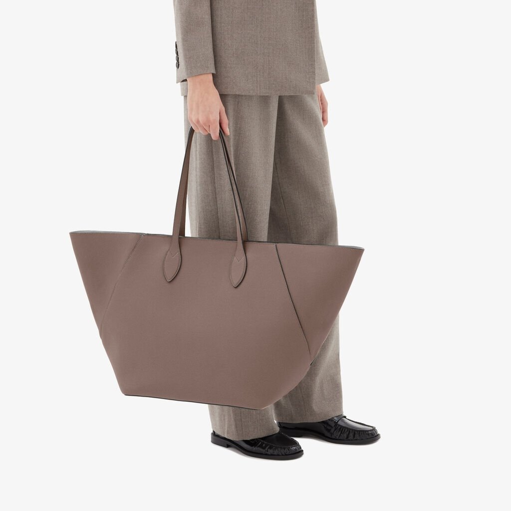 Brown Structured Everyday Shoulder Tote Bag - Image 6
