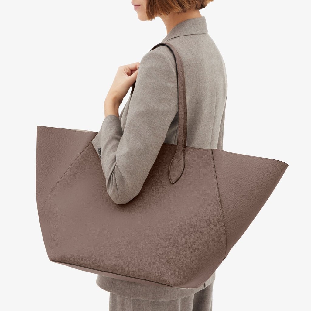 Brown Structured Everyday Shoulder Tote Bag - Image 4